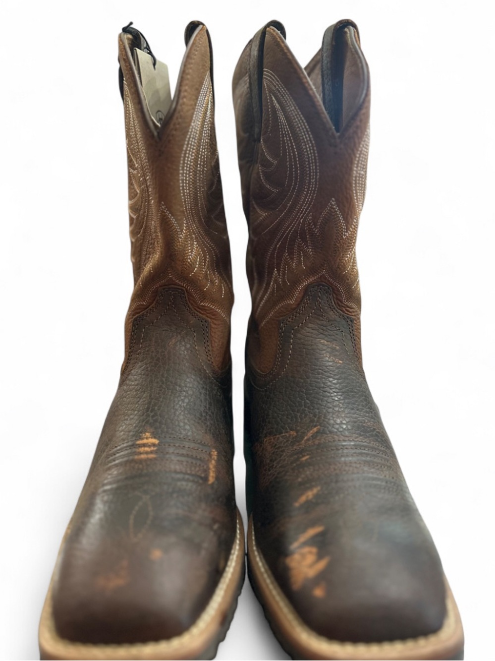 Ariat Hybrid Rancher Western ‘Brown Oiled Rowdy’ Boots Size US Men’s 10 EE (NWT) - Picture 5 of 9